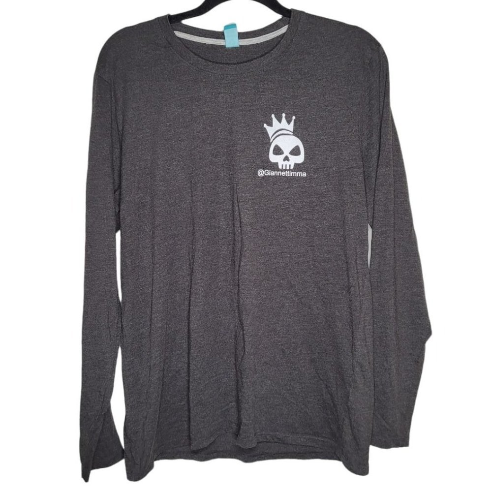 Spread Shirt MMA Fighter Skeletor Mens Long Sleeve Tee Large Giannettimma Gray